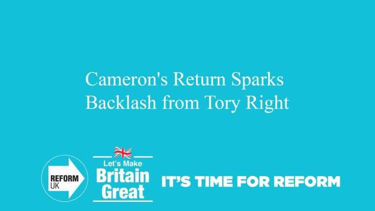 Cameron's Return Sparks Backlash from Tory Right