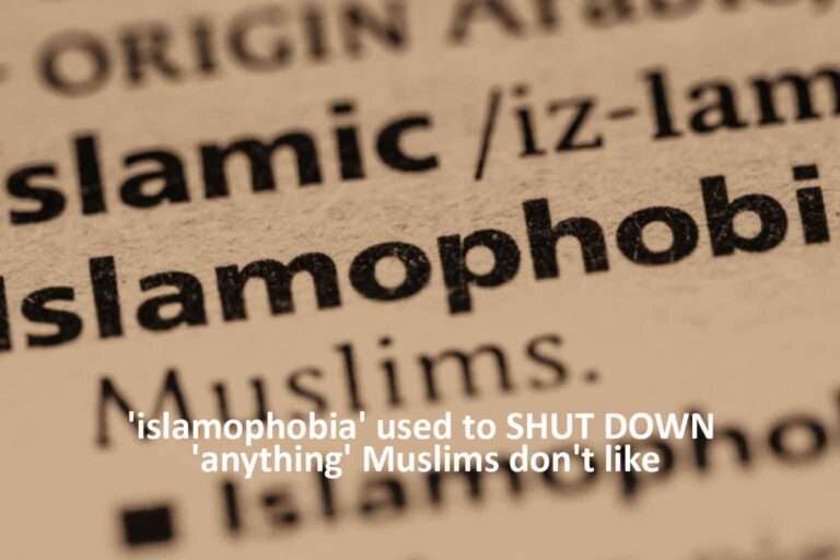 'islamophobia' used to SHUT DOWN 'anything' Muslims don't like