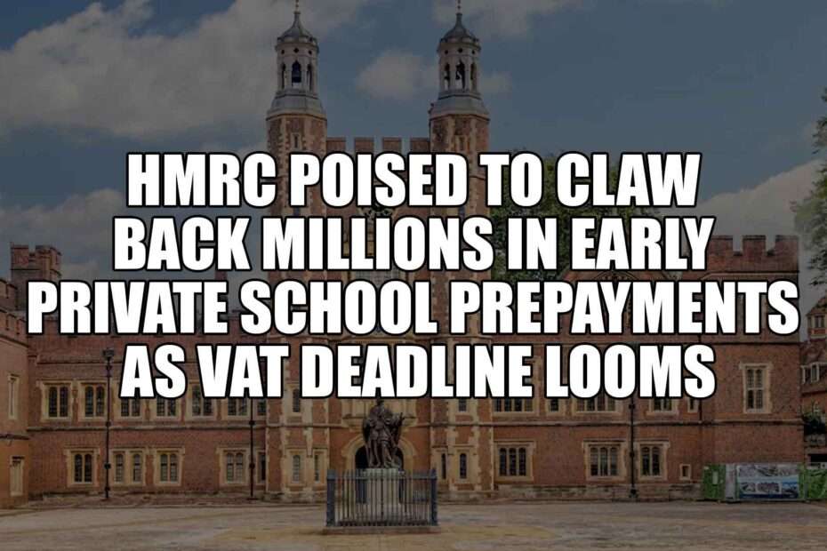 HMRC Poised to Claw Back Millions in Early Private School Prepayments as VAT Deadline Looms